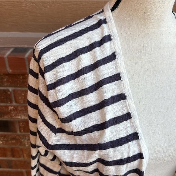 Madewell Navy and Cream Striped Open Front Cardigan Size XXS - Picture 2 of 7